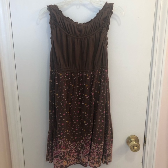 Brown and Pink Flowered Dress - Picture 2 of 2